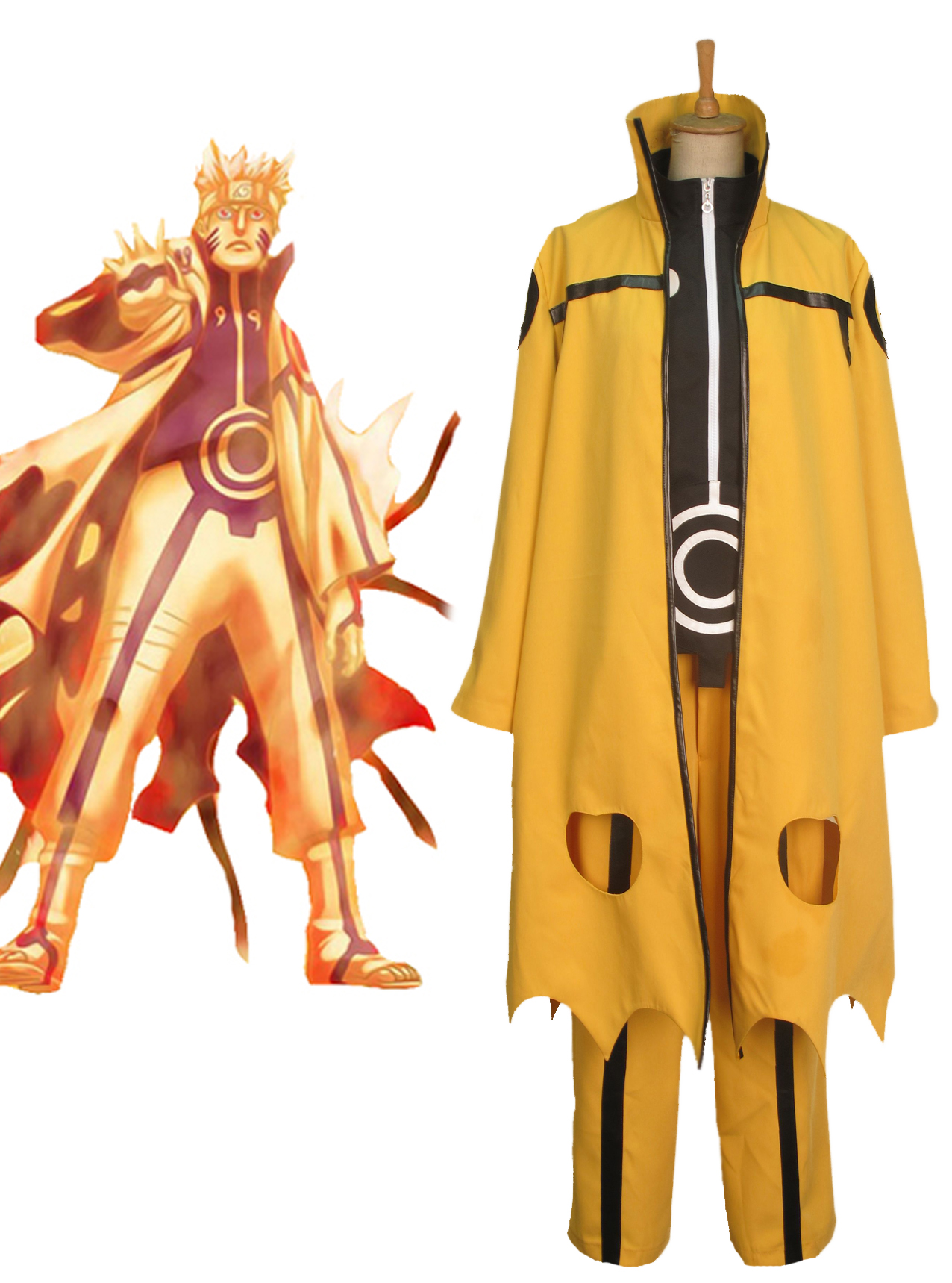 Naruto Uzumaki Naruto Nine-Tails Bijuu Mode Cosplay Costume